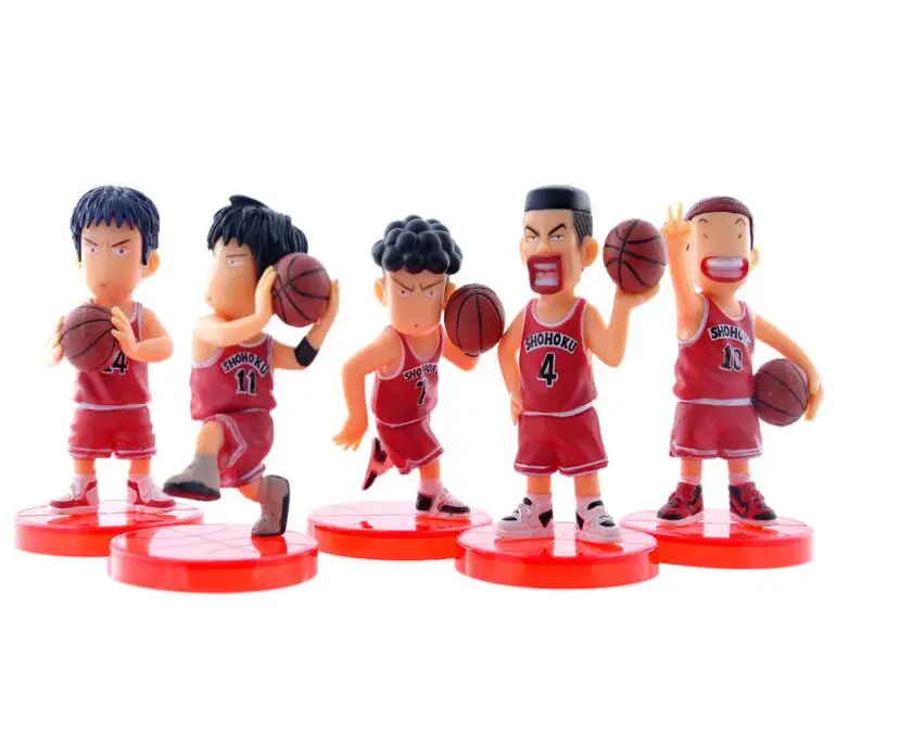 5 шт./лот Японии аниме 8 см Slam Dunk PVC Фигурки Баскетбол Sakuragi Hanamichi игрушки