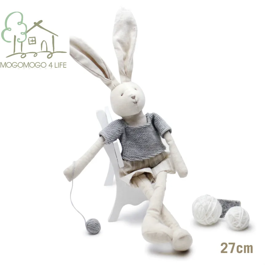 

27cm Luxury cute stuffed bunny doll collection, cotton linen hand-made with size variations,EN71 CE quality