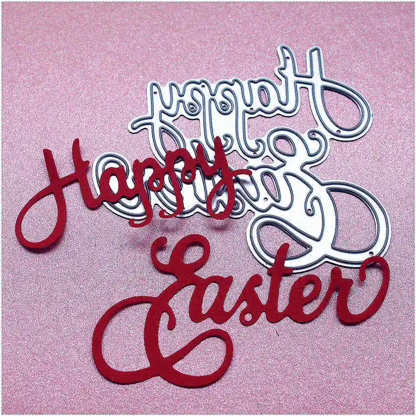 

PANFELOU Metal craft Happy Easter paper die cutting dies for Scrapbooking/DIY Valentine's day wedding New year cards