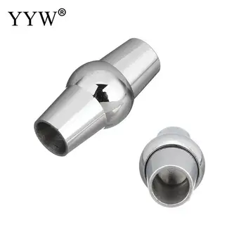 

10pcs Strong Magnetic Clasps Fits Round Leather Cord Bracelets Necklaces End Caps Stainless Steel Connectors DIY Jewelry Making