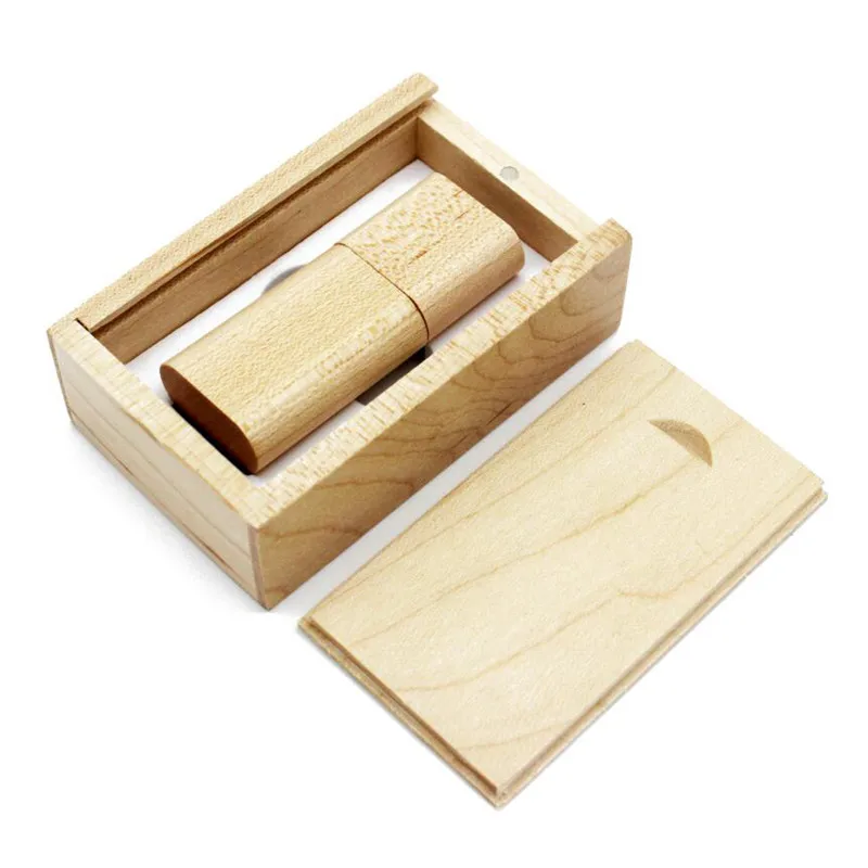 wholesale LOGO customized wooden usb Flash drive pen drive gift box 4GB