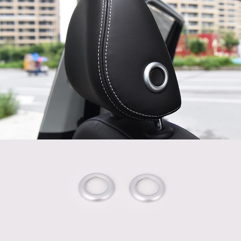 

For T-Roc 2017 2018 TROC ABS Matte Interior Accessories Head Rest Headrest adjustment button Cover Trim 2pcs