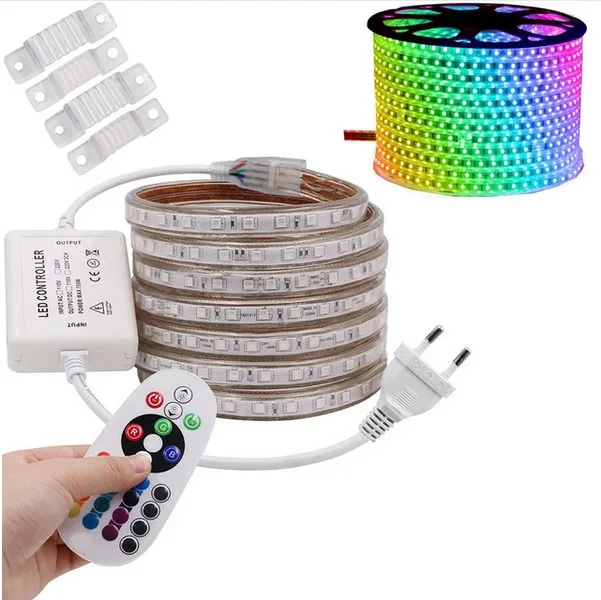 RGB Светодиодная лента гибкий светильник s SMD5050 Водонепроницаемый AC220V 230V 110V