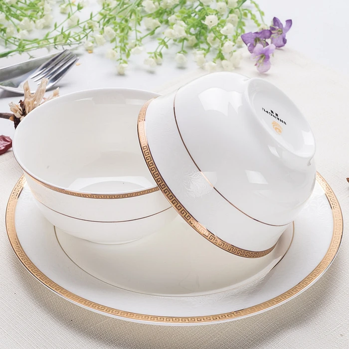 4.5 inch, real fine bone china rice soup bowl, porcelain bowl, golded