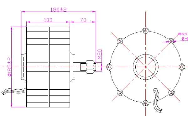 500 Вт Низкие обороты постоянный магнит генератор 12 v/24 v/48 v опционально