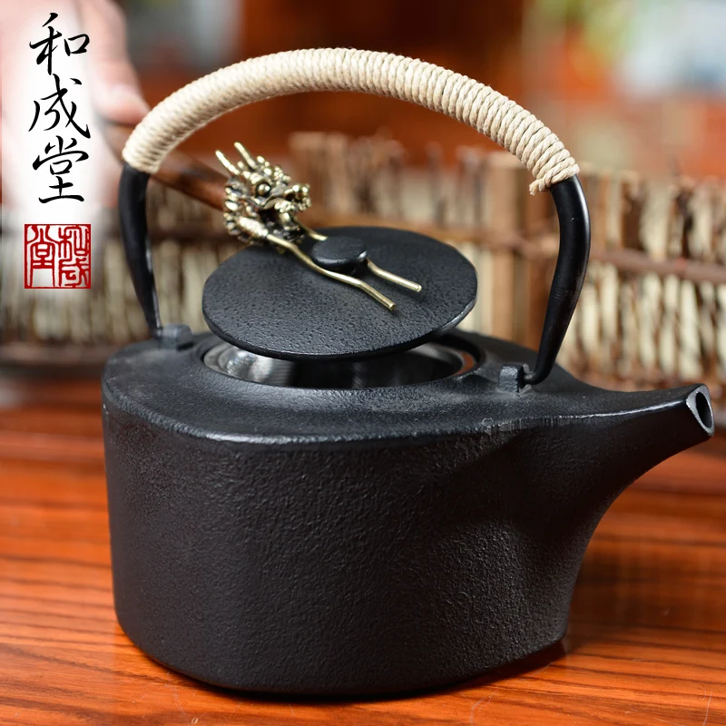 Чугунный Железный чайник, набор японских чайников, чайные принадлежности, инструменты для кунгфу, чайный чайник 1,25 л, чайный ware-Y0092