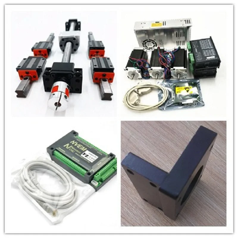 

HB20 Square Linear guide+SFU1605-350/1120/1120/1120mm Ballscrew+4 axis 425 oz-in stepper motor+bracket+6 axis Ethernet interface