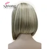 Strong beauty court droit blond mis en évidence Bob avec frange perruque synthétique noir brun rouge femmes perruques choix de couleur ► Photo 3/6