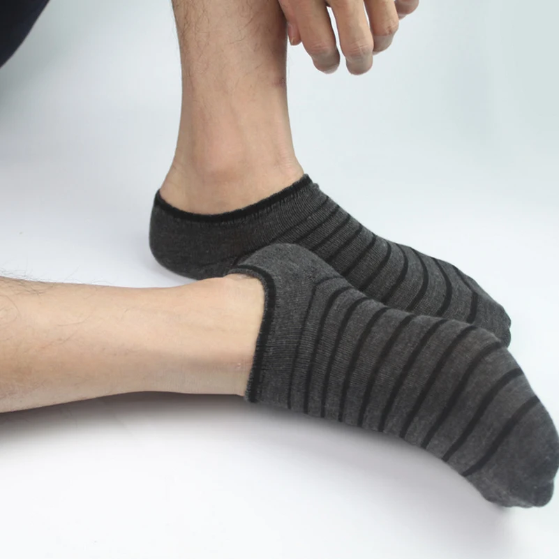 Новые модные носки, 5 пар/лот, мужские носки в полоску, короткие носки-трубы, хлопковые повседневные дезодоранты для мужчин, ножной браслет Meia M458