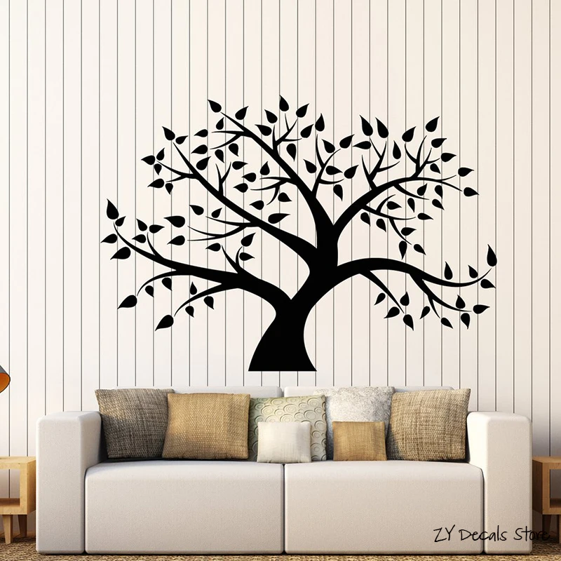 Tree Vinyl Wall Decal Family Tree Forest Nature Leaves Wall Stickers