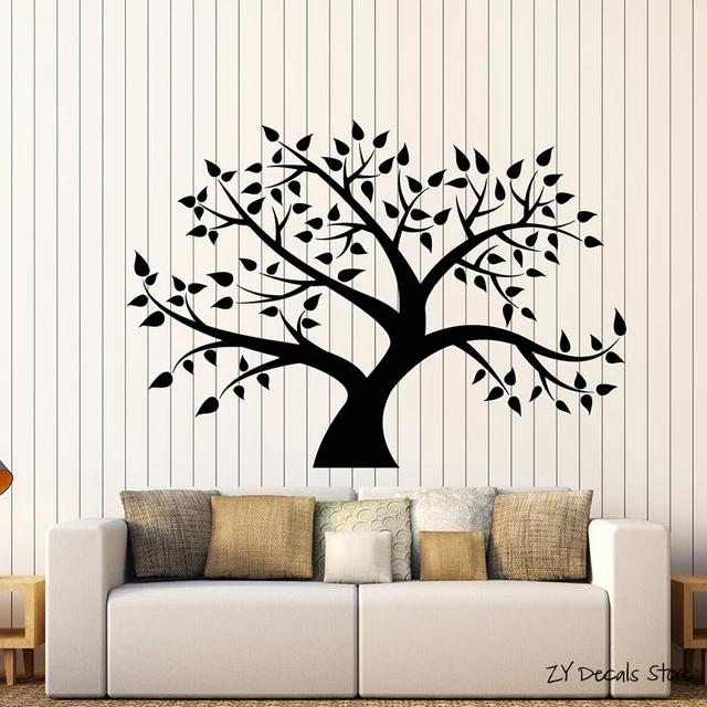 Tree Vinyl Wall Decal Family Tree Forest Nature Leaves Wall Stickers