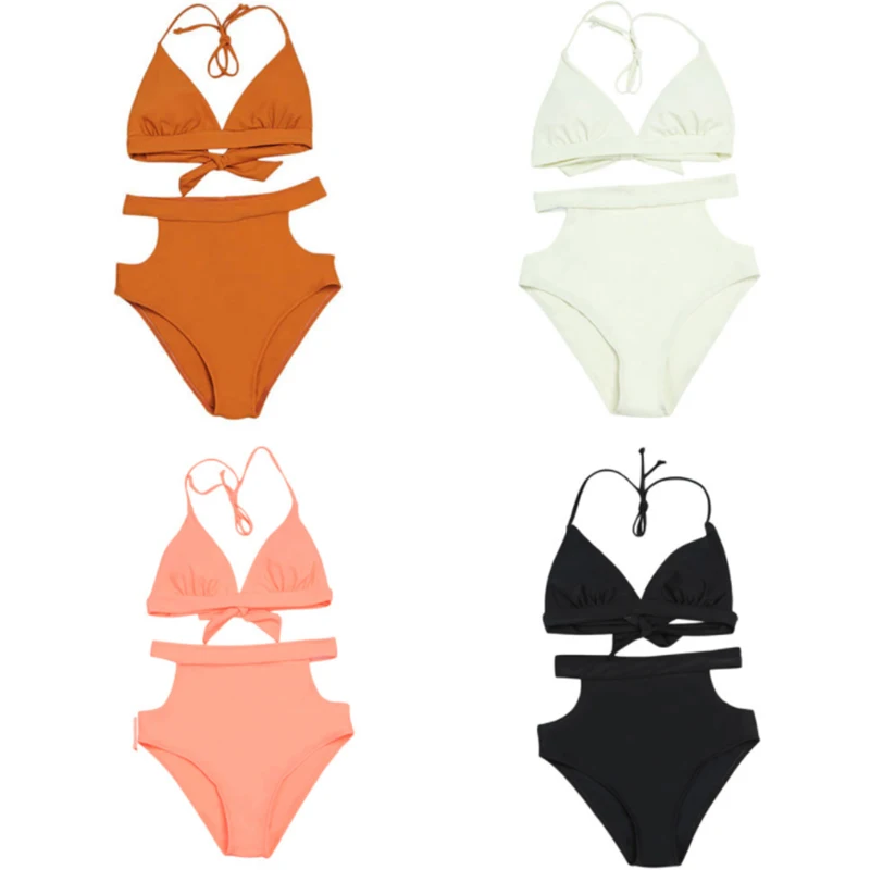 Günstig MSSNNG Neue Bikinis 2019 Frauen Badeanzug Hohe Taille Badeanzug Plus Size Bademode Push Up Bikini Set Vintage Strand Tragen biquini
