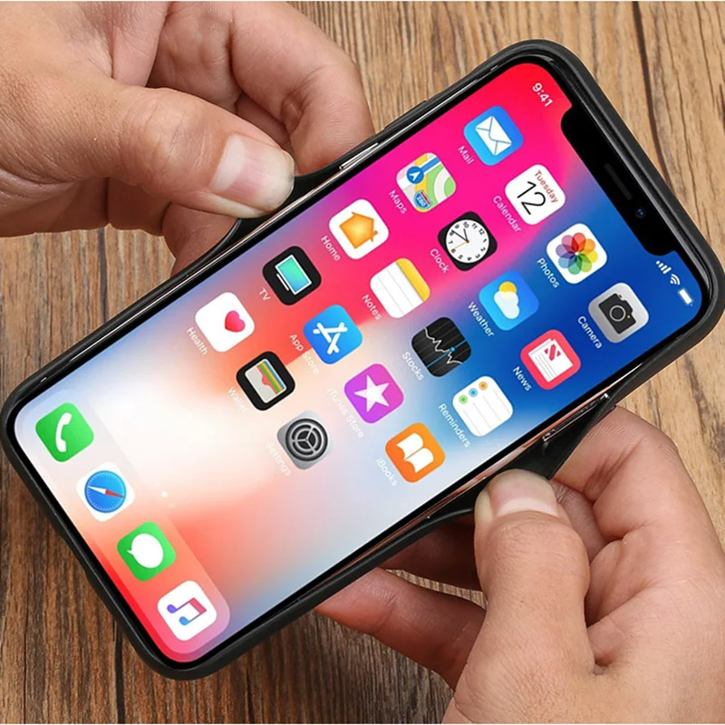 Чехол для телефона из натуральной кожи iPhone X чехол в деловом стиле с треугольной