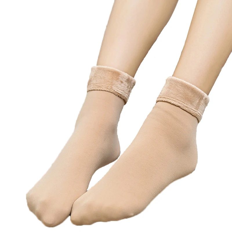 

Winter Women Warm Socks Christmas Socks Gifts Women's Velvet Thickening Socks Home Snow Boots Socks