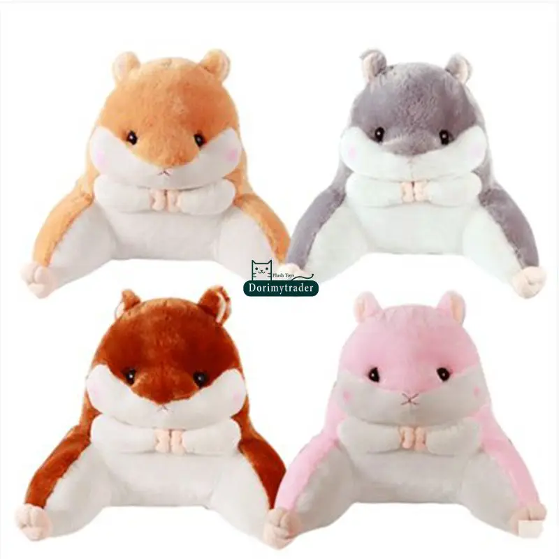 Dorimytrader Lovely 50cm x 55cm Soft Cartoon Hamster Plush Pillow Anime Waist Cushion Stuffed Animal Hamster Toy Doll DY61720 (15)