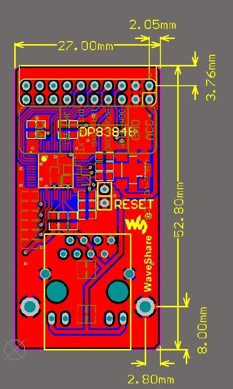 Плата Ethernet DP83848 модуль с одним портом 10/100 Мб/с физический слой трансивера и разъем