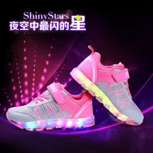 2017 New Children s Shoes Girls Casual Shoes USB Charging Spring Luminous Sneakers LED Glowing Boys