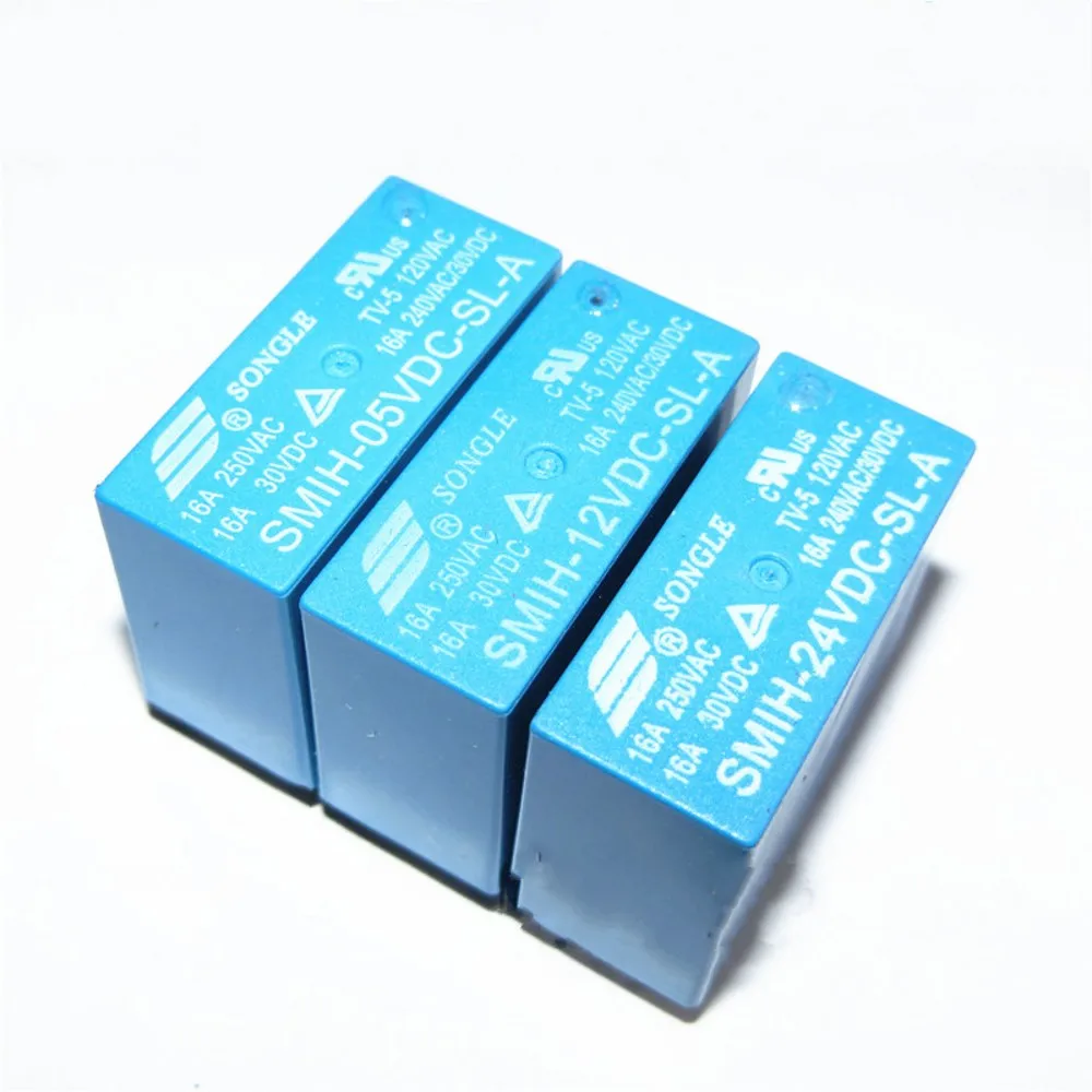 10 шт./лот Мощность реле SMIH 05VDC SL A 12VDC 24VDC 5 В 12 24 постоянного тока 16A 6PIN группа
