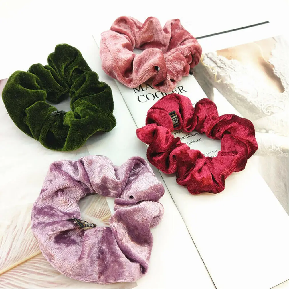 

Velvet Scrunchie Women Hair Accesorios Ladies Hair Tie Striped Lady Scrunchies Ponytail Hair Female Girl Holder Rope