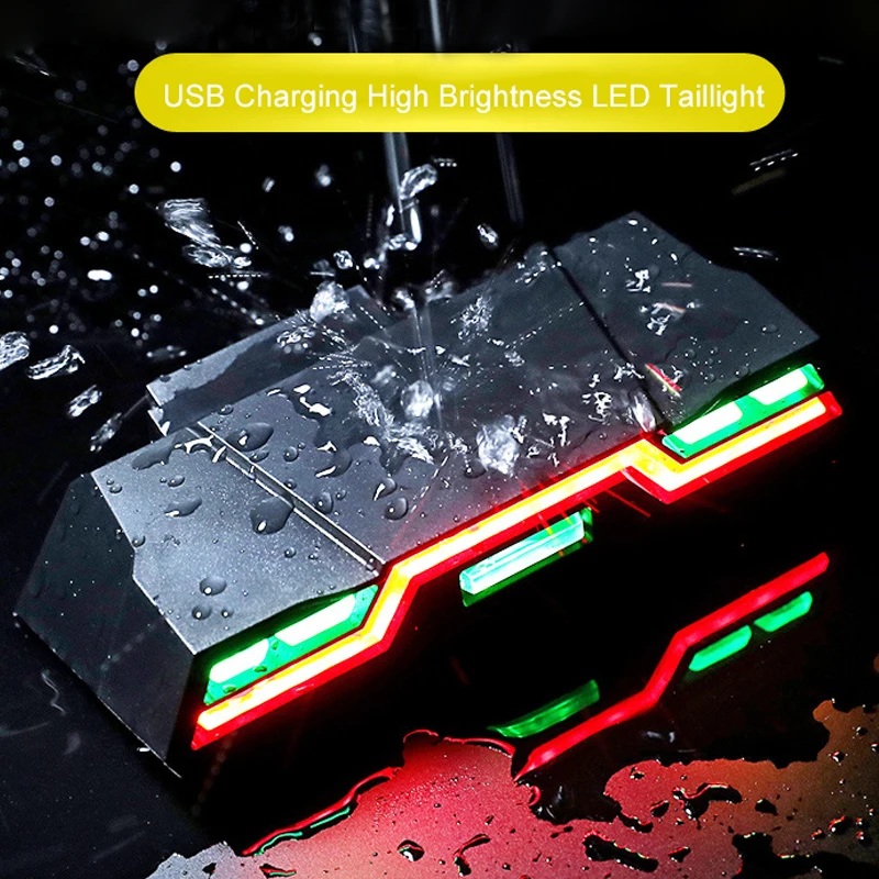 Perfect USB Bike Safety Taillight 3 Colors Bicycle Rear Lamp with Built-in 2000MAH Warning Light MTB Cycling Lantern 5