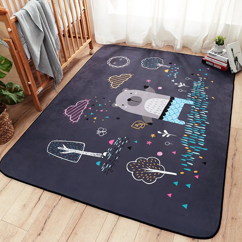 

infant shining baby play mat Thick Suede Cartoon Living Room Carpet Kids Children Bedroom Rugs Eco-friendly 100X150CM Blanket