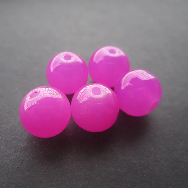 

(70pieces /lot) 10mm Glass beads Round Hot Pink Color for jewelry making