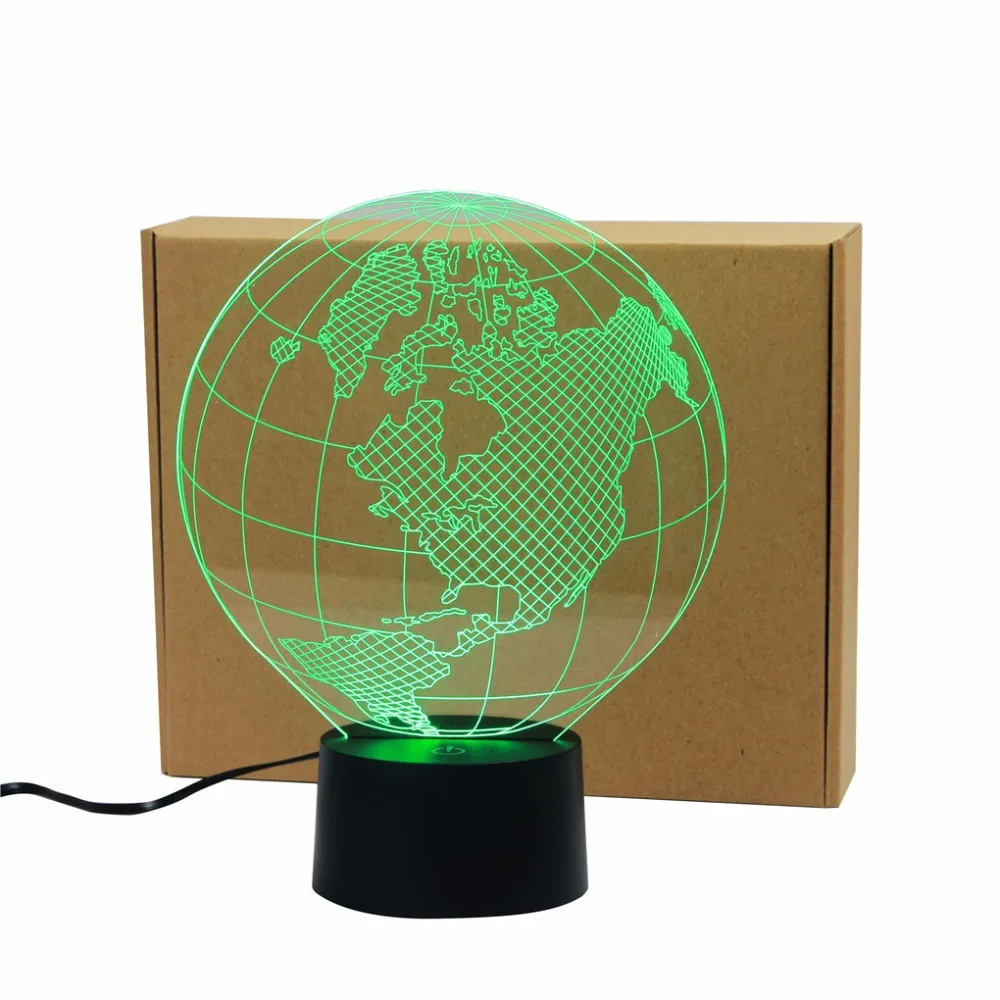 Buy Hot 7 Colors Creative 3D World Map Acrylic Visual