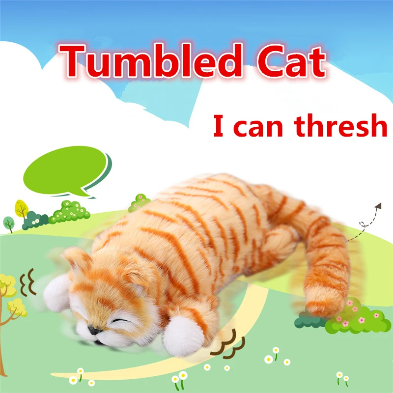 

24cm Magic Electric Thresh Rolling Cat Plush Toy Stuffed Animal Toy Electronic Tumbling Cat Toy For Children Christmas Gifts