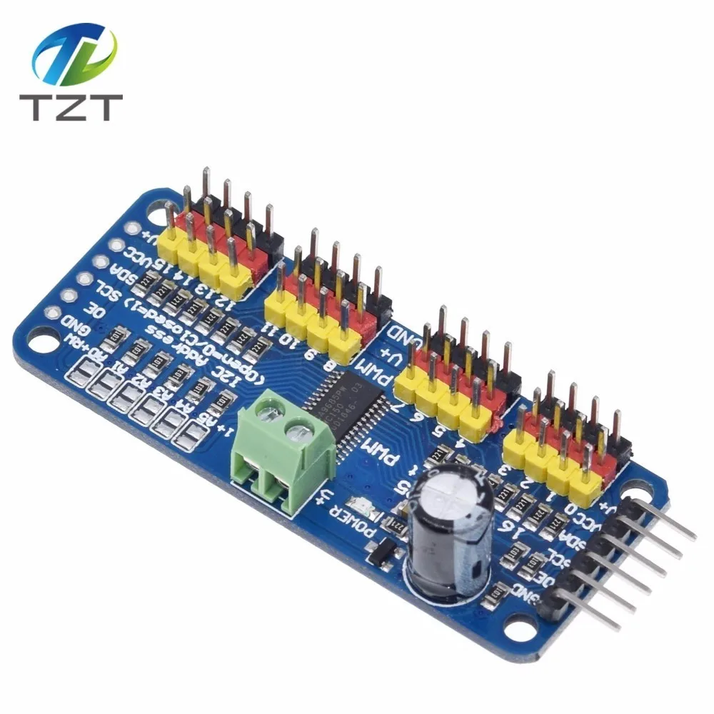 Завеса 16-канальный 12-битная ШИМ сервопривод-I2C интерфейс-PCA9685 для Arduino Raspberry Pi DIY Servo Щит модуль Servo Щит