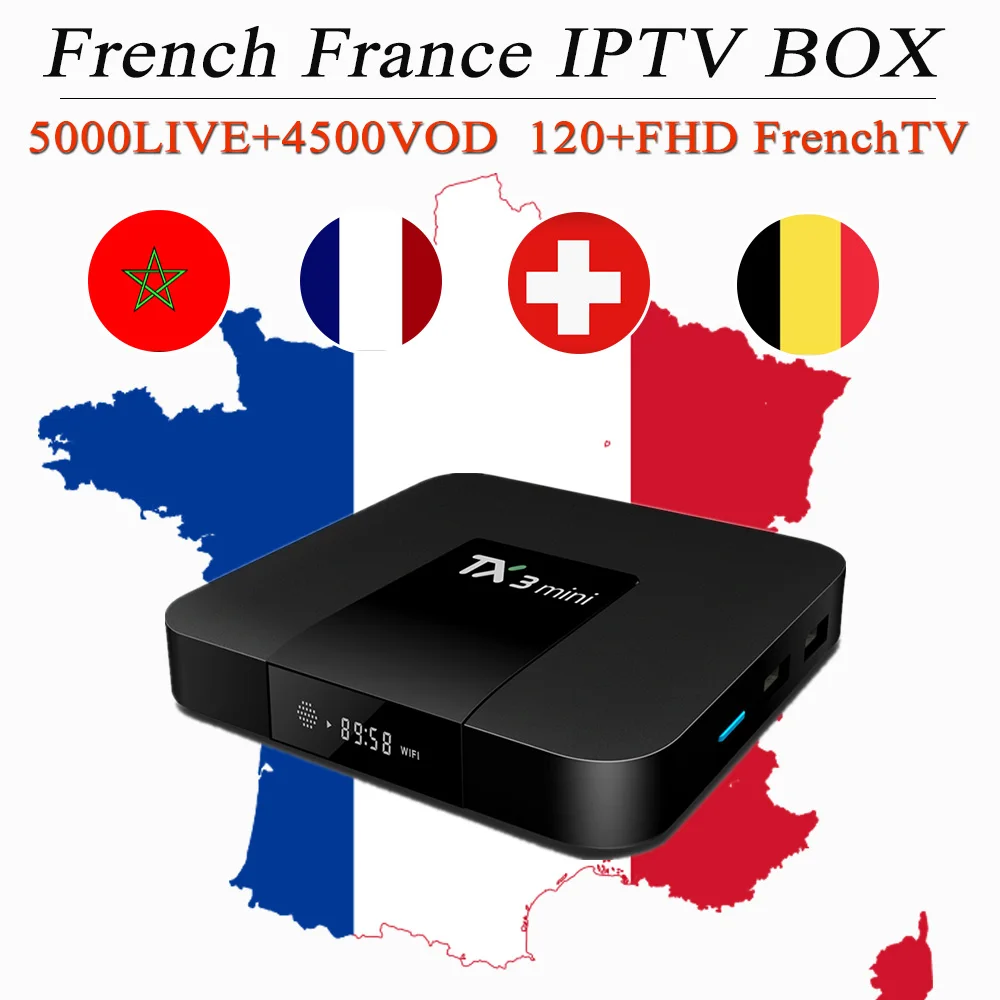 

French iptv TX3 mini android tv box Europe france iptv subscription 4K Spain Germany Dutch Sweden Portugal UK iptv smart tv box