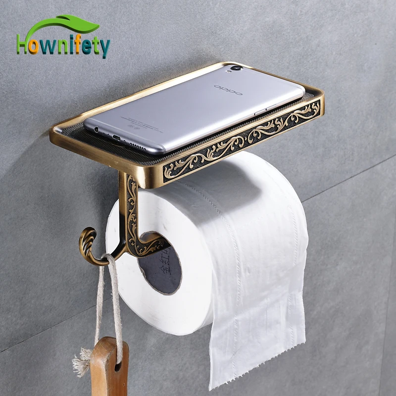 Solid Brass Antique Brass Bathroom Toilet Paper Holder Bathroom Tissue