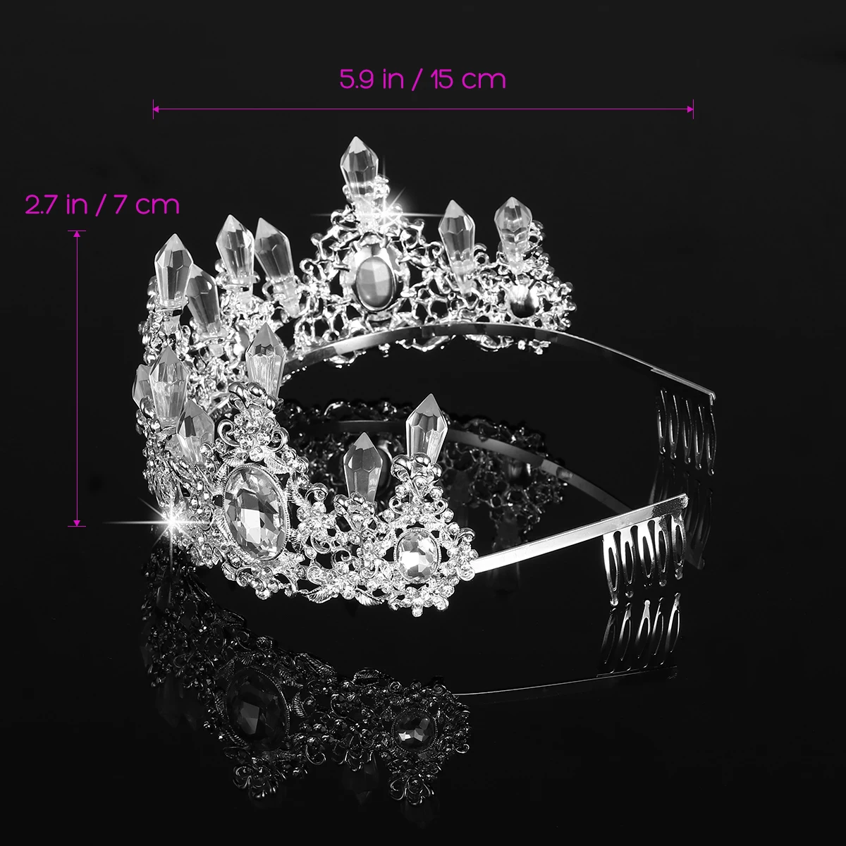 С кристаллами и стразами Корона Девушка Тиара Принцесса Корона свадебные гребни для волос выпускного вечера принадлежности для волос