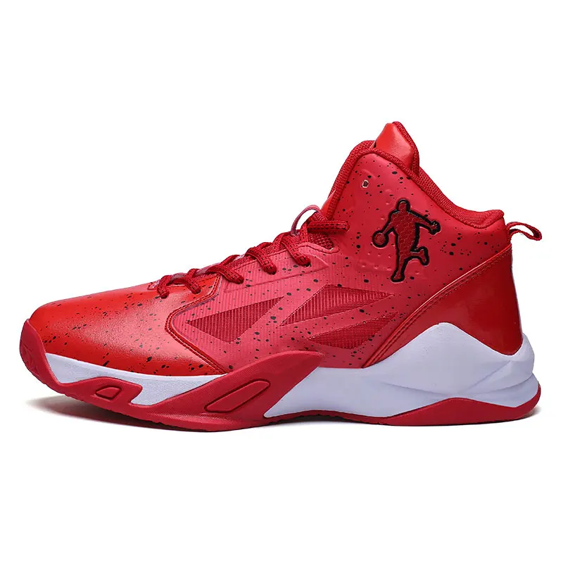 SUROM Luxury Brand Men Red Sneakers Summer Breathable Leather Basketball Shoes Sport Outdoor Athletic Basketball Shoes Men Air