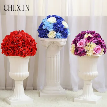 

10pcs / lot Hydrangea Rose Artificial Flower Ball Leading Road Fake Flower for Wedding Party Decoration Home photography props