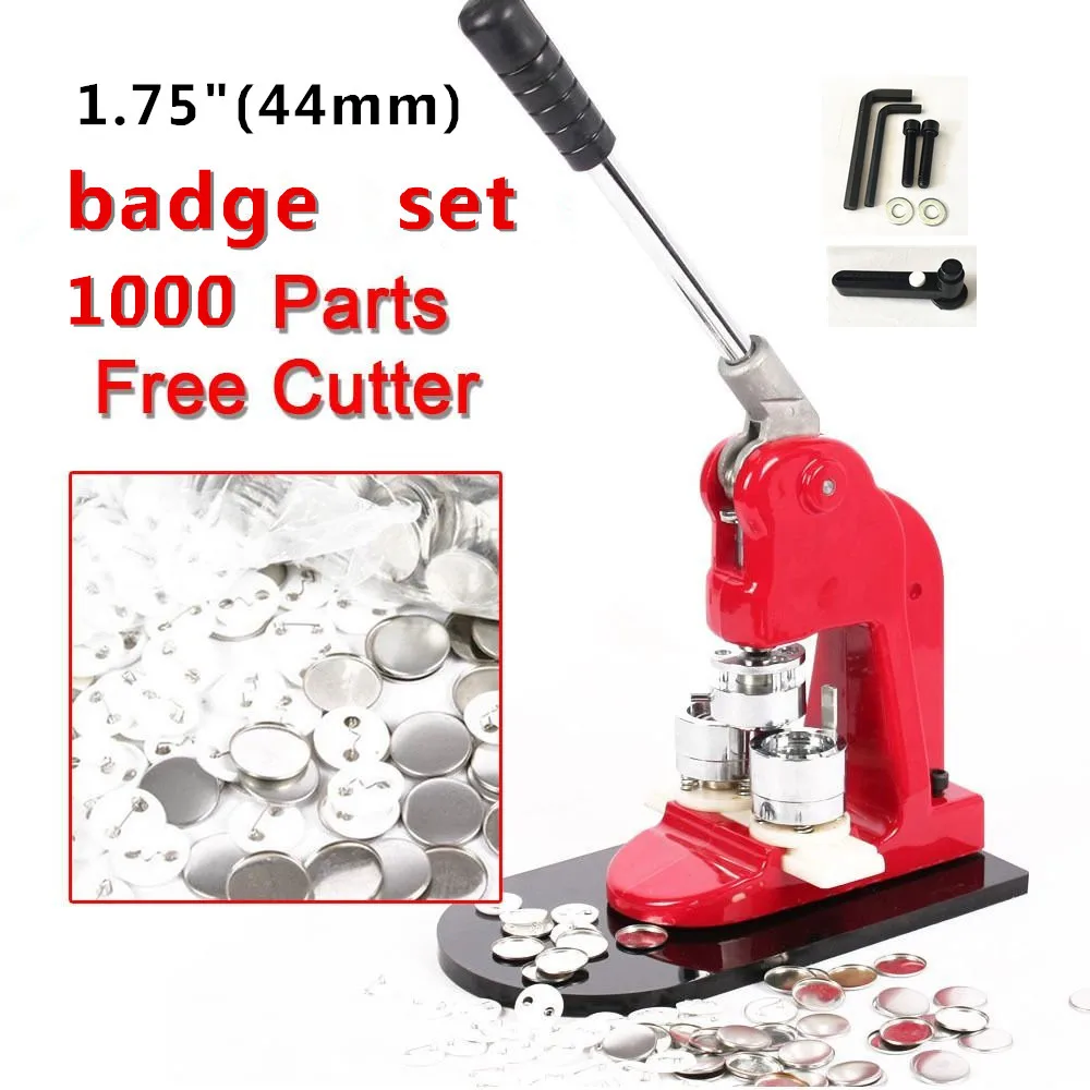 

cheap sale 44mm(1.75") button making set badge maker kit with mold with 1000pcs pin button badge free paper cutter