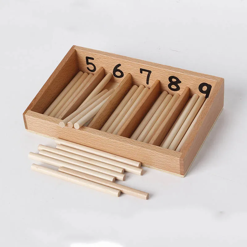 Montessori Spindle bar Math Toys Early Childhood Education Family