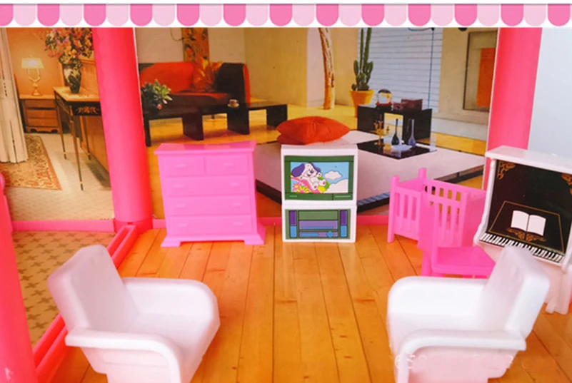 Новый 3D DIY семейный кукольный дом куклы аксессуары игрушки с миниатюрной мебелью гаражный Автомобиль DIY Кукольный дом игрушки для детей