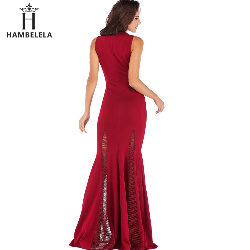 HAMBELELA Wedding Party Dress 2019 Summer O-Neck Mermaid Embroidery Lace Dress Women Long Evening Gown Bodycon Elegant Dress (5)