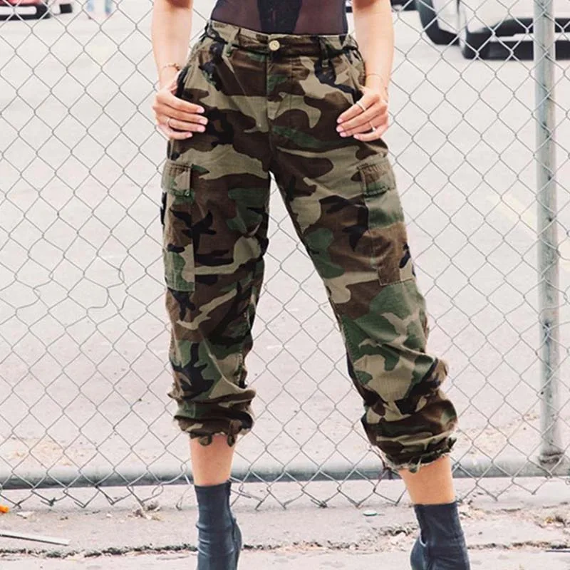 Buy High Waist Camouflage Cargo Women's Harem Pants