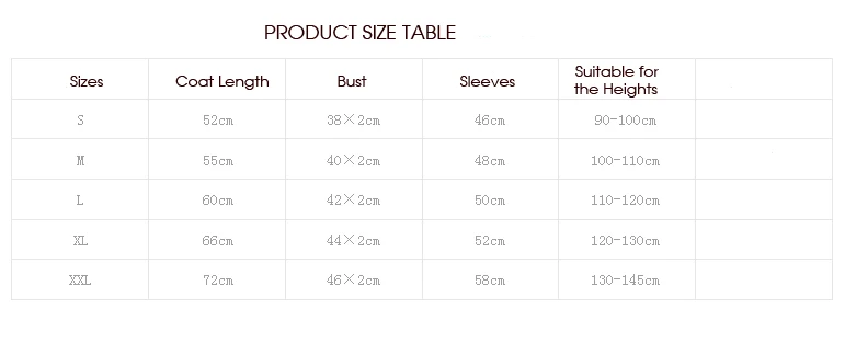 kids Raincoat Size