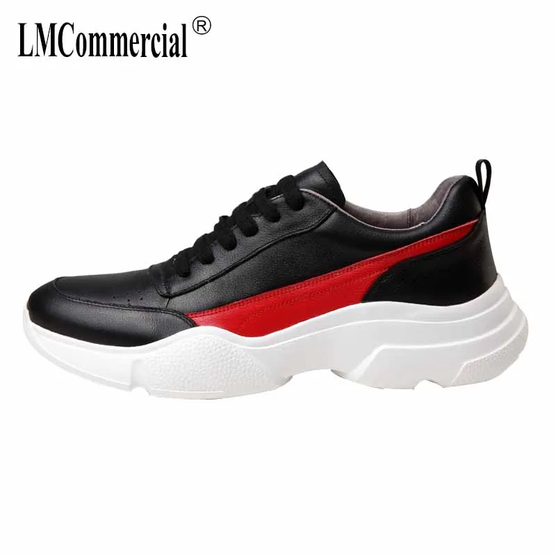 

autumn winter British men's casual leather shoes real leather sneakers men thick-bottomed fashion all-match cowhide mens shoes