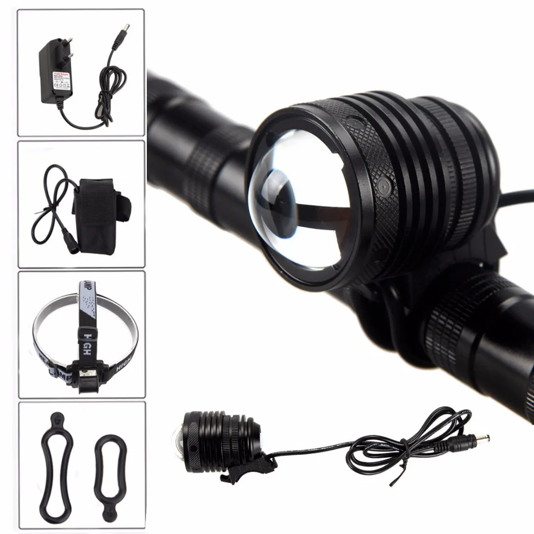 2019 New Black 2000Lm XML-T6 LED Rechargeable Head Lamp Front Bicycle Cycling Headlight