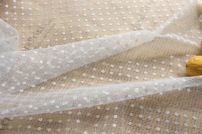 Изысканная белая и черная эластичная сетчатая ткань, сетчатая ткань в горошек, платье, пачка, свадебный фон, ткань для одежды