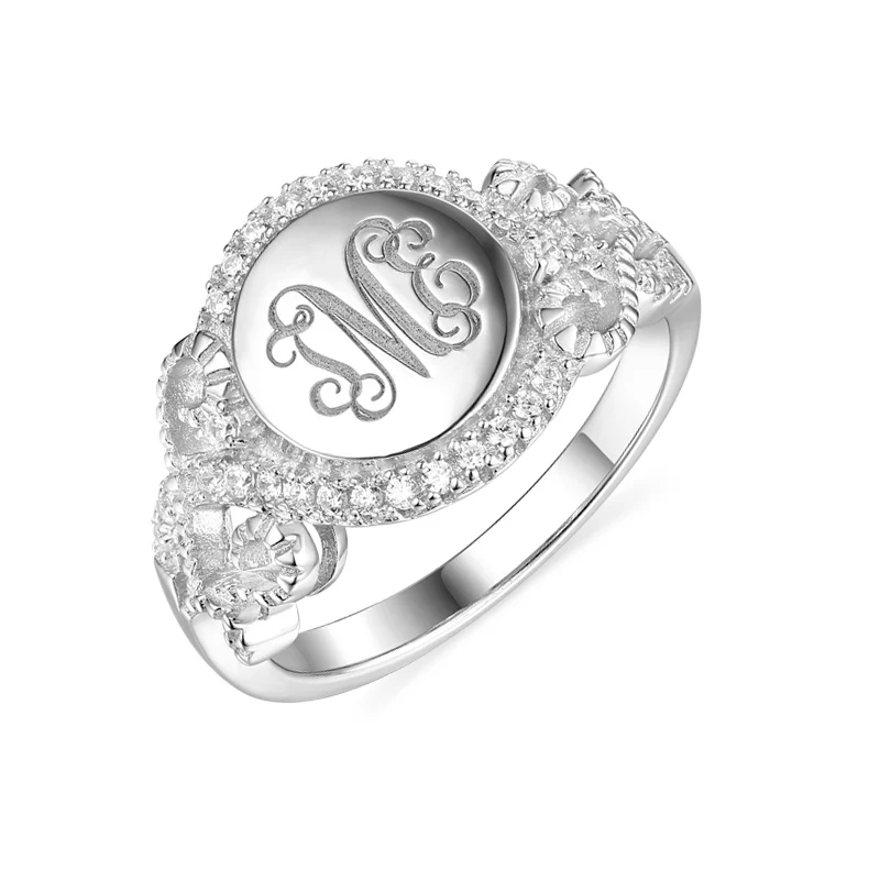 Buy AILIN Personalized Round Shaped CZ Ring For Her