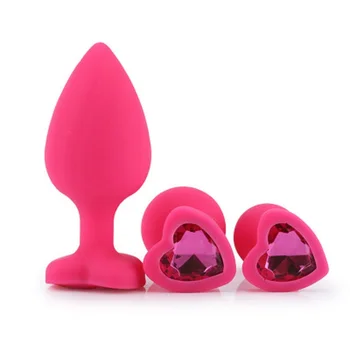 New small size heart black pink silicone anal plug beads butt jewelry insert gay anus sex toys for men women 1