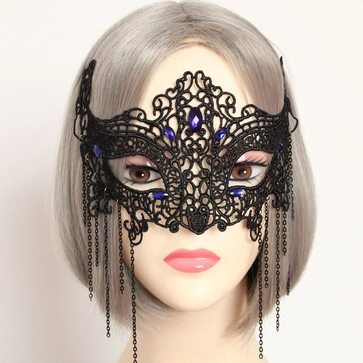

Fashion Lace Resin Drill Mask Women Girl Party Cosplay Masquerade Dance Bar Carnival Halloween Half Face Mask Hair accessories