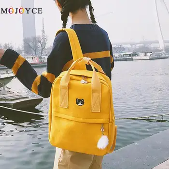 

Preppy Style Women Girls Canvas Backpack Teen Vintage Casual Shoulder School Backpack korean style Rucksack Mochila Feminina