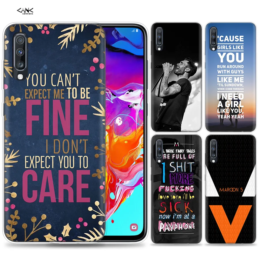 

Bags Case for Samsung Galaxy Mobile Phone A50 A70 A30 A20 J4 J6 J8 A6 A8 M30 A7 Plus 2018 Note 8 9 maroon 5 Unique Coque J6Plus