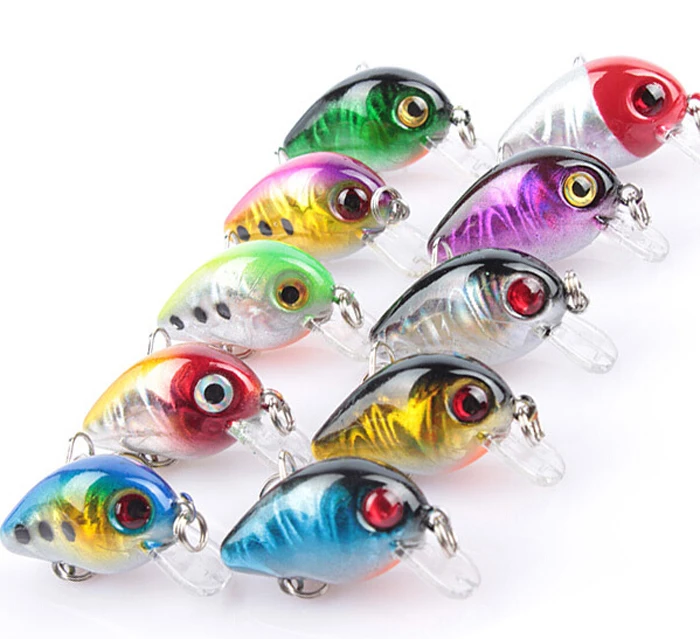 10 Pieces Mini Crankbait Fishing Lure 3cm 1.5g Shallow Water Wobbler Hard Bait Crank Bait Bass Fish Bait