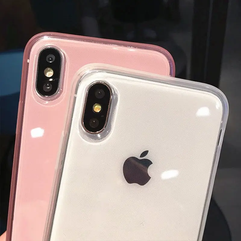 Модный цветной прозрачный противоударный чехол для телефона iPhone 11 X XR XS Max 8 7 6 6S Plus, Мягкий защитный чехол из ТПУ